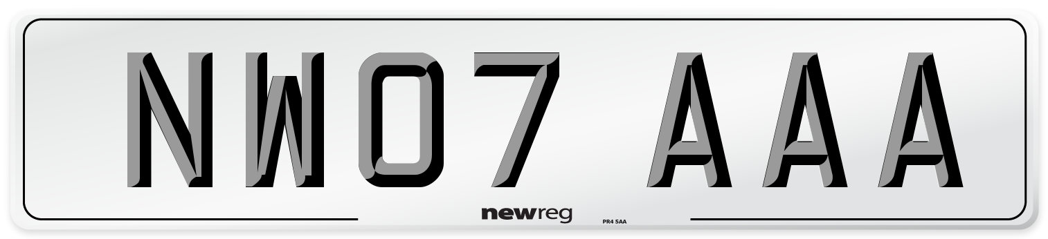 NW07 AAA Number Plate from New Reg
